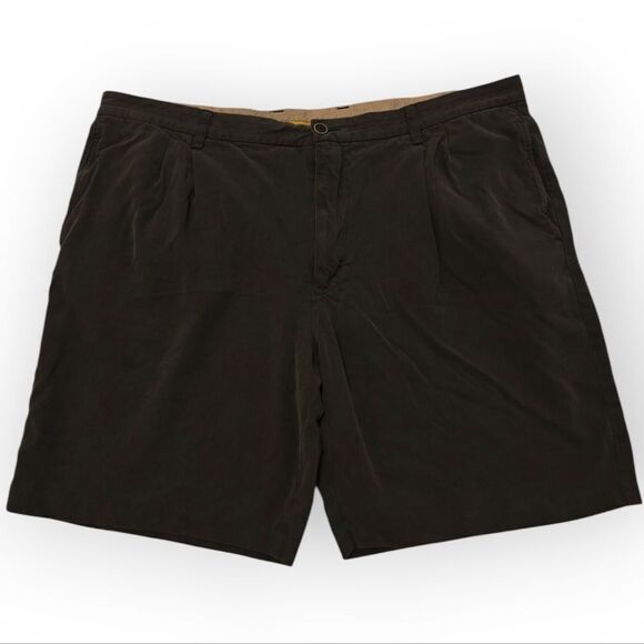 Tommy Bahama 100% Silk Gray Flat Front Shorts Sz 42 - Picture 4 of 5